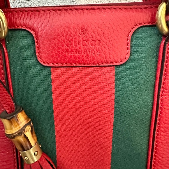 LNWOT Large in Red Canvas Vintage Web Rania Top Handle Gucci Bag - Picture 2 of 11